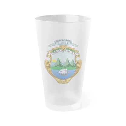 Coat of arms of Costa Rica - Frosted Pint Glass 16oz Default Title - Go Mug Yourself