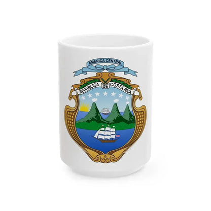 Coat of arms of Costa Rica - White Coffee Mug 15oz - Go Mug Yourself