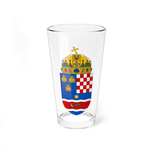 Coat of arms of Croatia 1868-1918 with crown (Croatia) (Coat of Arms) Pint Glass 16oz 16oz - Go Mug Yourself