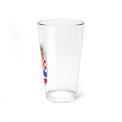 Coat of arms of Croatia 1868-1918 with crown (Croatia) (Coat of Arms) Pint Glass 16oz - Go Mug Yourself