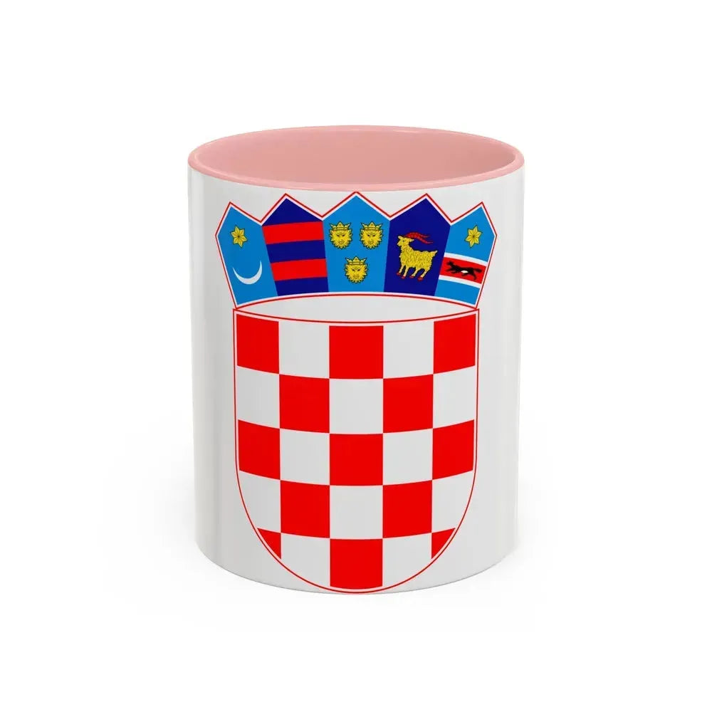 Coat of arms of Croatia - Accent Coffee Mug 11oz Pink - Go Mug Yourself