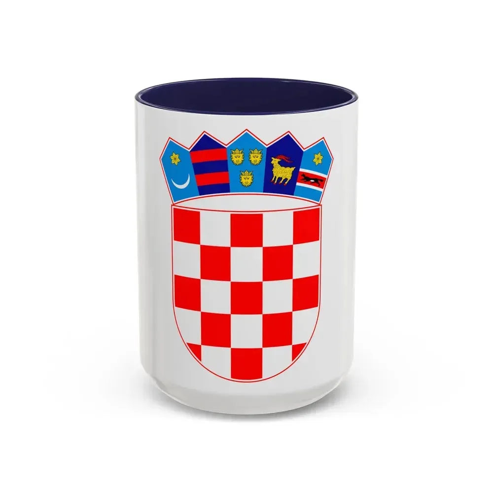 Coat of arms of Croatia - Accent Coffee Mug 15oz Navy - Go Mug Yourself