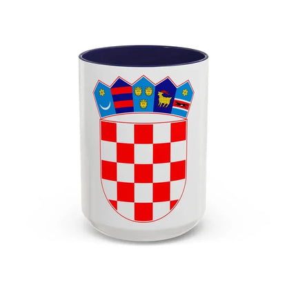 Coat of arms of Croatia - Accent Coffee Mug 15oz Navy - Go Mug Yourself