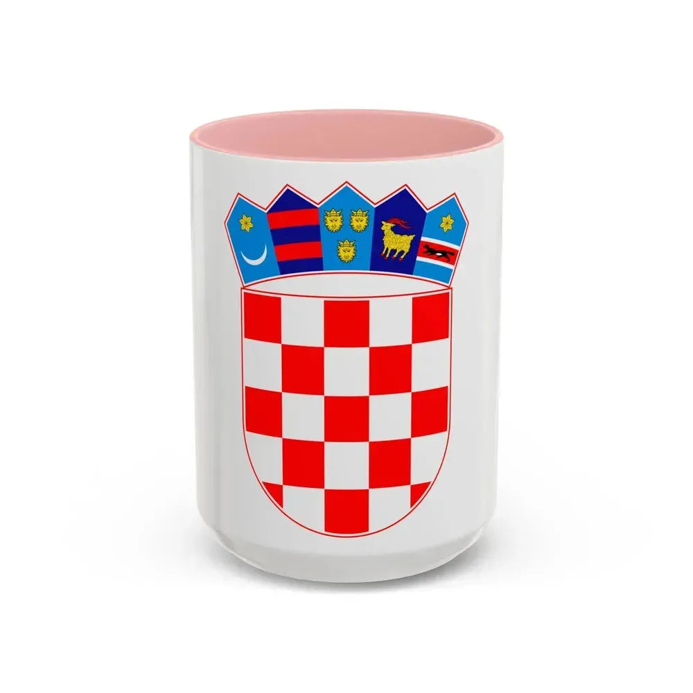 Coat of arms of Croatia - Accent Coffee Mug 15oz Pink - Go Mug Yourself