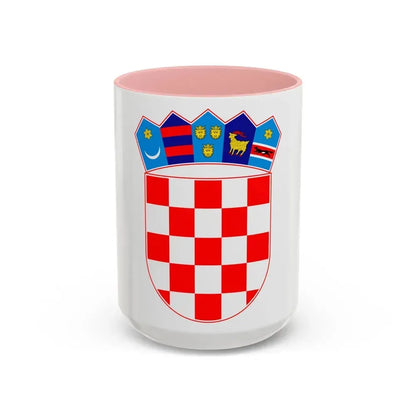 Coat of arms of Croatia - Accent Coffee Mug 15oz Pink - Go Mug Yourself