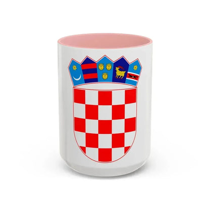 Coat of arms of Croatia - Accent Coffee Mug 15oz Pink - Go Mug Yourself