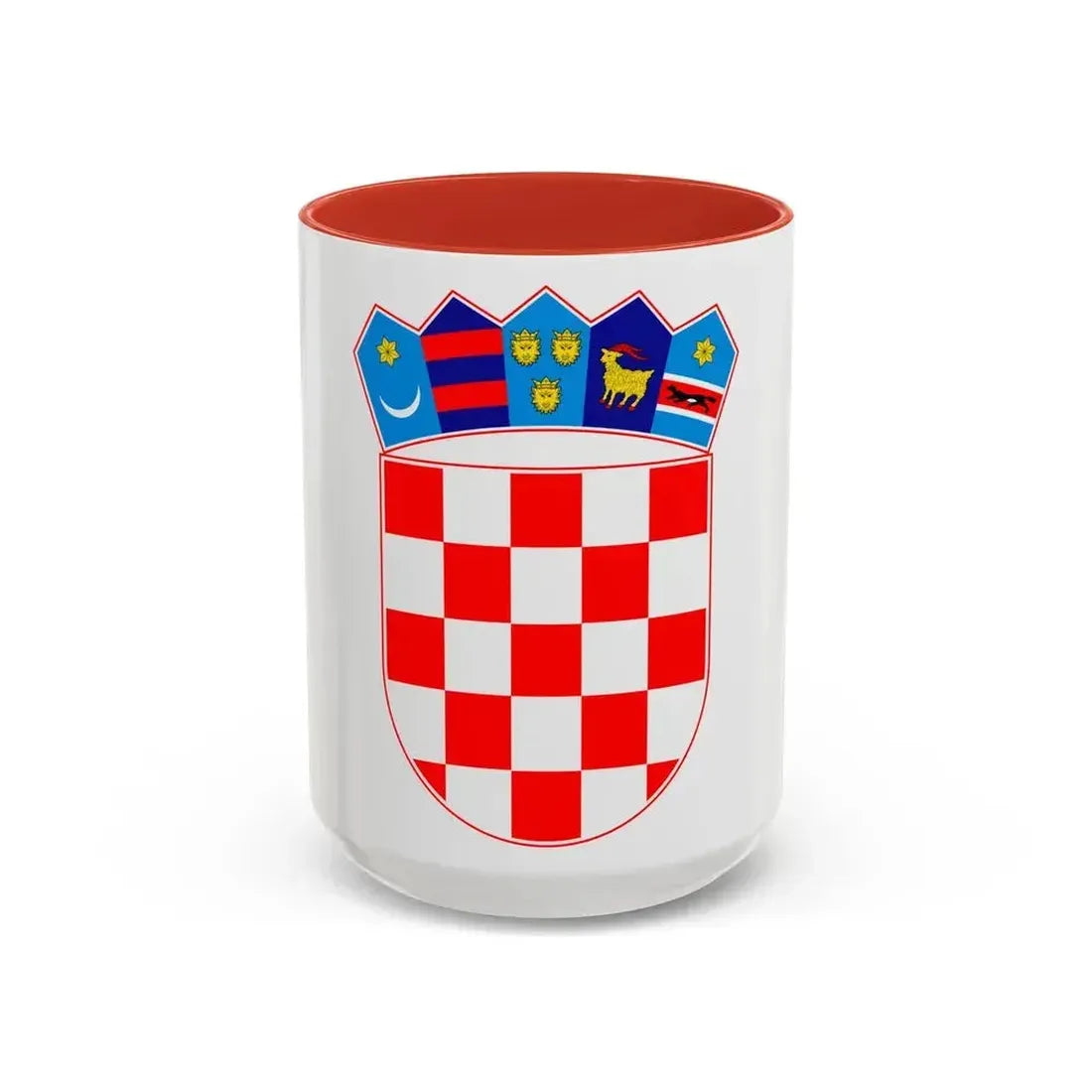 Coat of arms of Croatia - Accent Coffee Mug 15oz Red - Go Mug Yourself