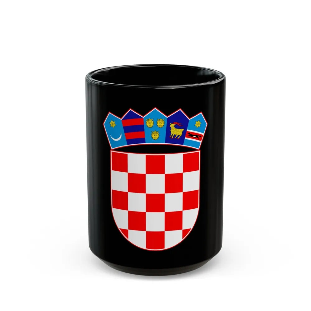 Coat of arms of Croatia - Black Coffee Mug-15oz-Go Mug Yourself