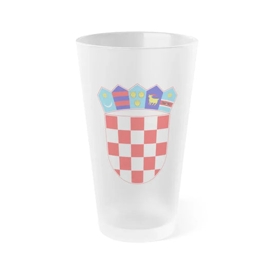 Coat of arms of Croatia - Frosted Pint Glass 16oz Default Title - Go Mug Yourself