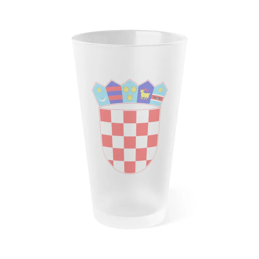 Coat of arms of Croatia - Frosted Pint Glass 16oz-Go Mug Yourself