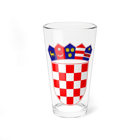 Coat of arms of Croatia historical crown inaccurate-fantasy (Croatia) (Coat of Arms) Pint Glass 16oz 16oz - Go Mug Yourself