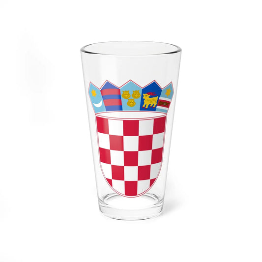 Coat of arms of Croatia Pantone (Croatia) (Coat of Arms) Pint Glass 16oz 16oz - Go Mug Yourself
