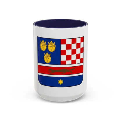 Coat of arms of Croatia (State of Slovenes, Croats and Serbs) - Accent Coffee Mug 15oz Navy - Go Mug Yourself