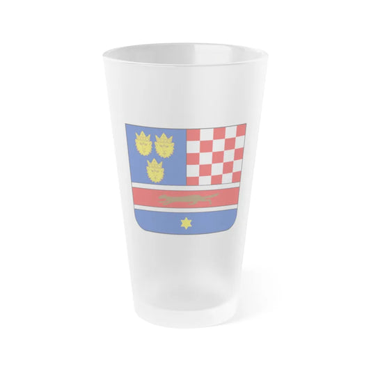 Coat of arms of Croatia (State of Slovenes, Croats and Serbs) - Frosted Pint Glass 16oz-16oz-Frosted-Go Mug Yourself