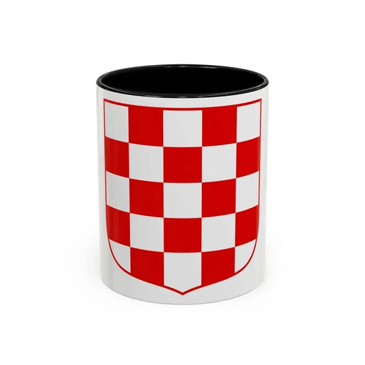 Coat of arms of Croatia (white chequy) - Accent Coffee Mug 11oz Black - Go Mug Yourself
