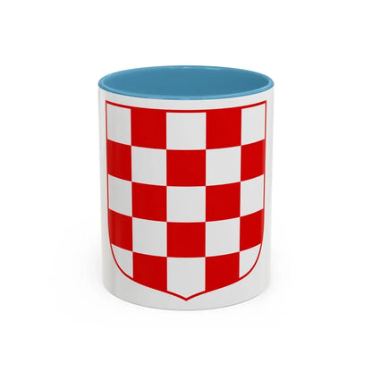 Coat of arms of Croatia (white chequy) - Accent Coffee Mug 11oz Light Blue - Go Mug Yourself