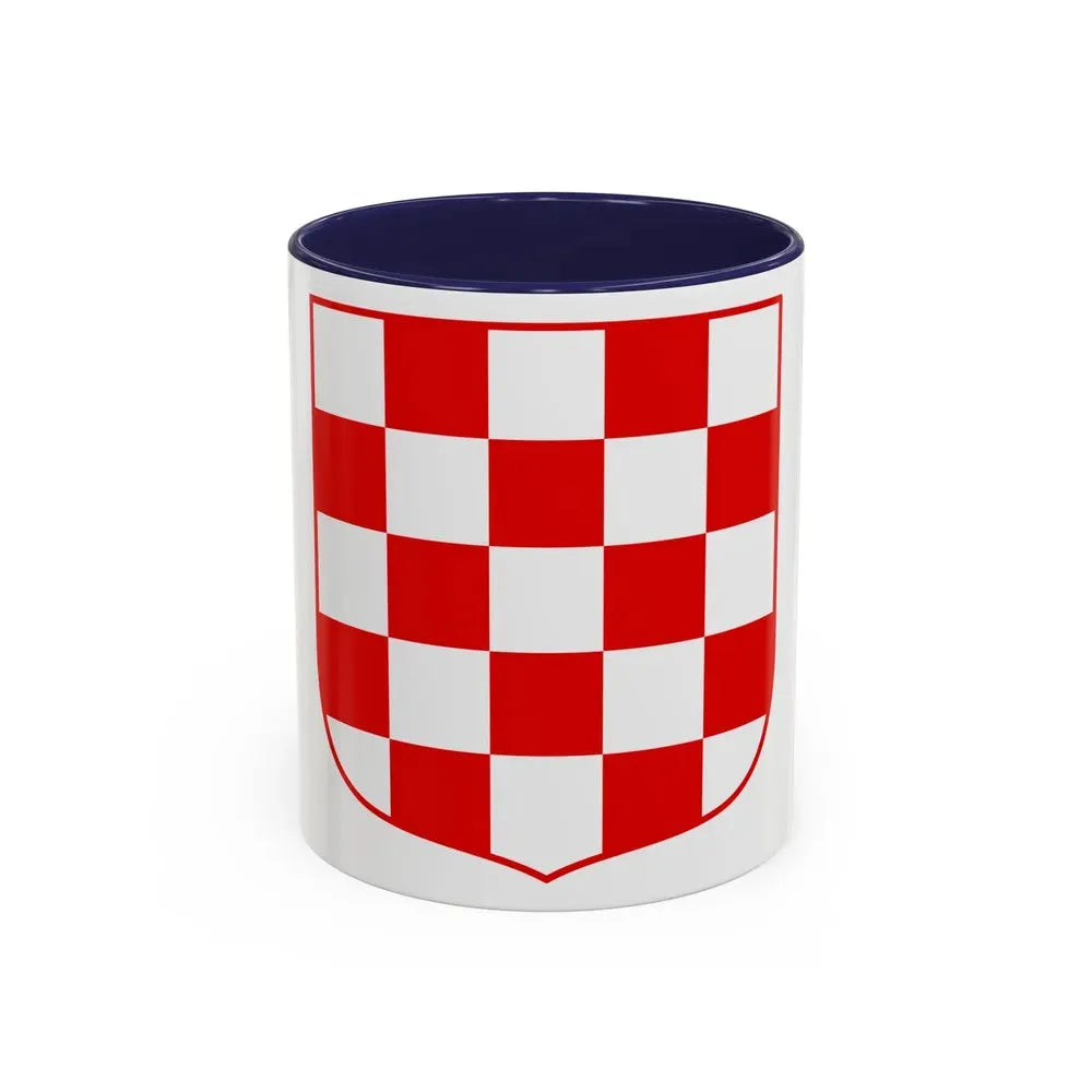 Coat of arms of Croatia (white chequy) - Accent Coffee Mug 11oz Navy - Go Mug Yourself