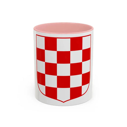 Coat of arms of Croatia (white chequy) - Accent Coffee Mug 11oz Pink - Go Mug Yourself