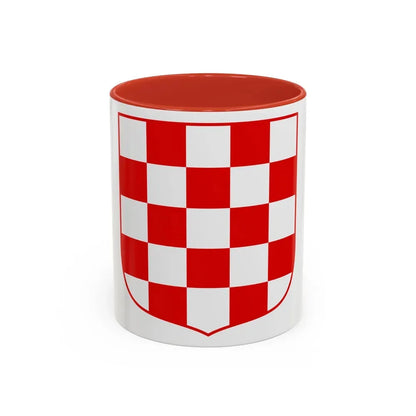 Coat of arms of Croatia (white chequy) - Accent Coffee Mug 11oz Red - Go Mug Yourself