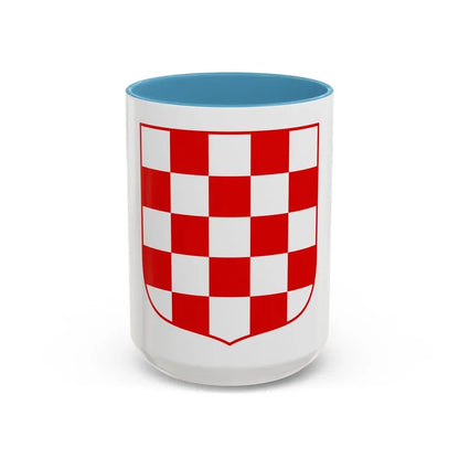 Coat of arms of Croatia (white chequy) - Accent Coffee Mug 15oz Light Blue - Go Mug Yourself