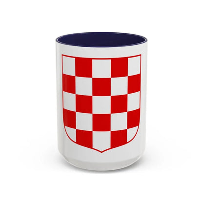 Coat of arms of Croatia (white chequy) - Accent Coffee Mug 15oz Navy - Go Mug Yourself