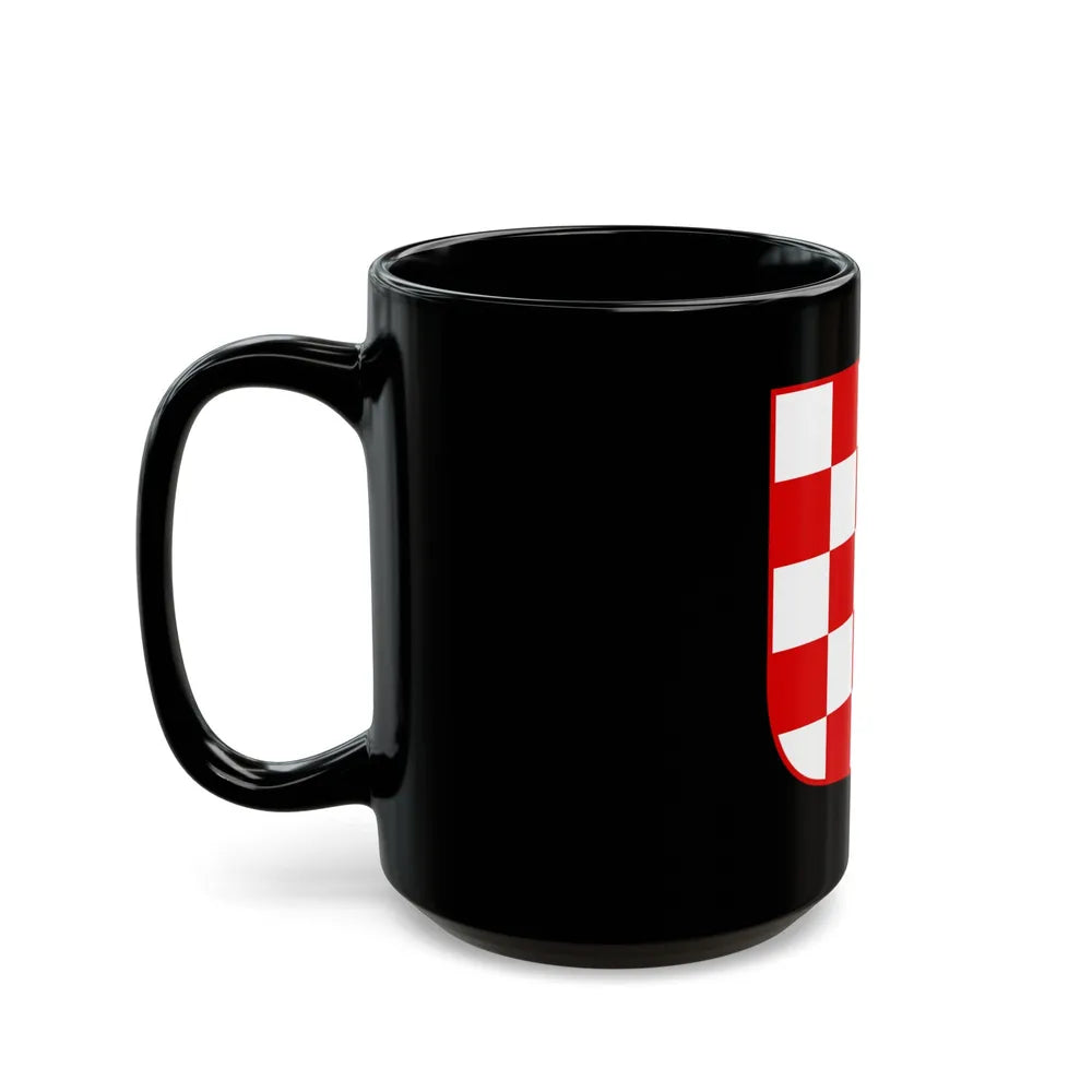 Coat of arms of Croatia (white chequy) - Black Coffee Mug-Go Mug Yourself