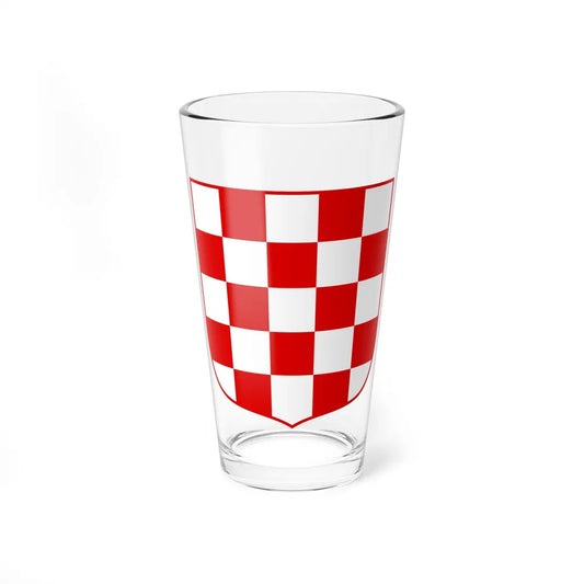 Coat of arms of Croatia (white chequy) - Pint Glass 16oz-16oz-Go Mug Yourself