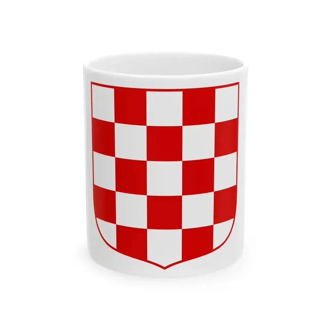 Coat of arms of Croatia (white chequy) - White Coffee Mug 11oz - Go Mug Yourself