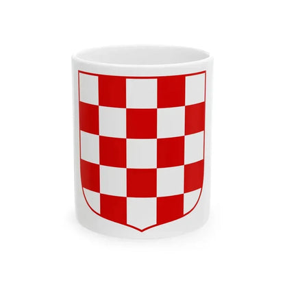 Coat of arms of Croatia (white chequy) - White Coffee Mug 11oz - Go Mug Yourself