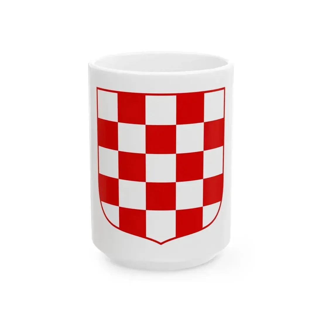 Coat of arms of Croatia (white chequy) - White Coffee Mug 15oz - Go Mug Yourself