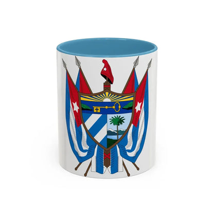 Coat of arms of Cuba (19th century) - Accent Coffee Mug 11oz Light Blue - Go Mug Yourself