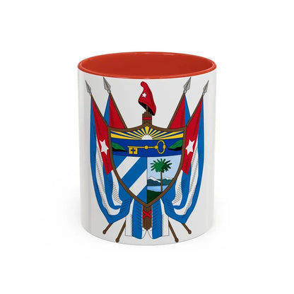 Coat of arms of Cuba (19th century) - Accent Coffee Mug 11oz Red - Go Mug Yourself