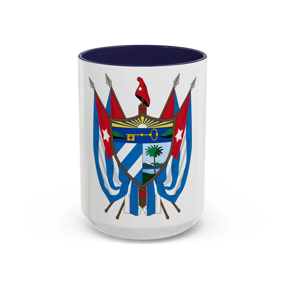 Coat of arms of Cuba (19th century) - Accent Coffee Mug 15oz Navy - Go Mug Yourself