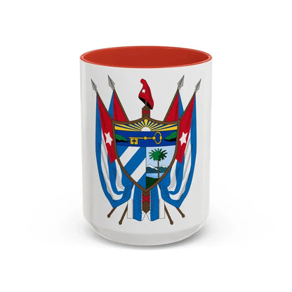 Coat of arms of Cuba (19th century) - Accent Coffee Mug 15oz Red - Go Mug Yourself