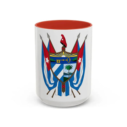 Coat of arms of Cuba (19th century) - Accent Coffee Mug 15oz Red - Go Mug Yourself