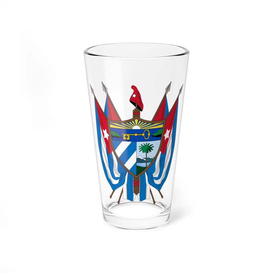 Coat of arms of Cuba 19th century (Cuba) (Coat of Arms) Pint Glass 16oz 16oz - Go Mug Yourself