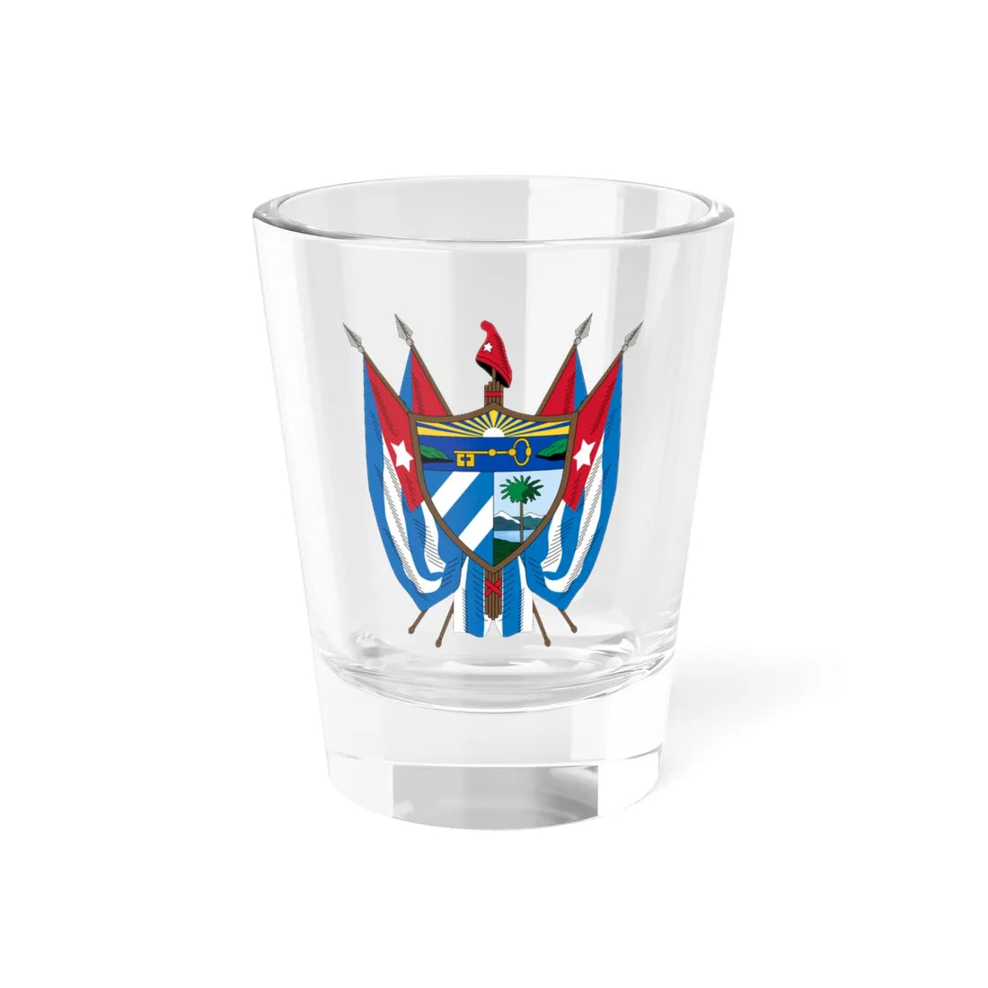 Coat of arms of Cuba 19th century (Cuba) (Coat of Arms) Shot Glass 1.5oz 1.5oz - Go Mug Yourself