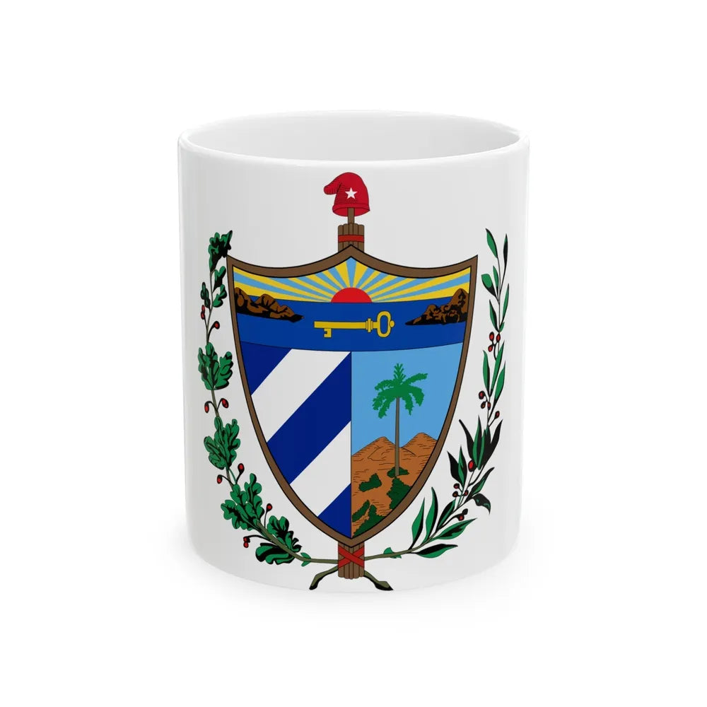 Coat of arms of Cuba - White Coffee Mug-11oz-Go Mug Yourself