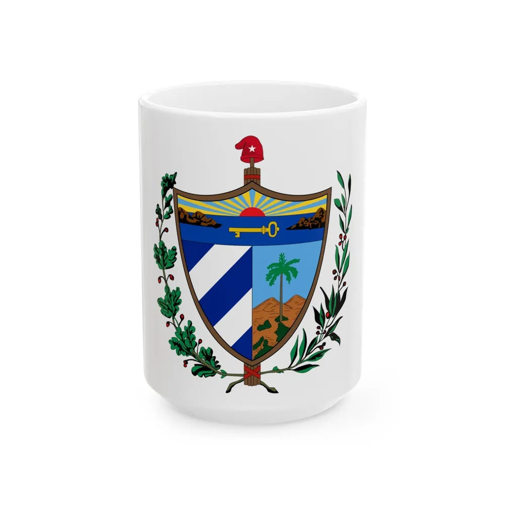 Coat of arms of Cuba - White Coffee Mug-15oz-Go Mug Yourself