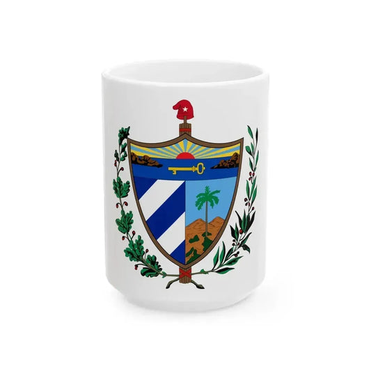 Coat of arms of Cuba - White Coffee Mug 15oz - Go Mug Yourself