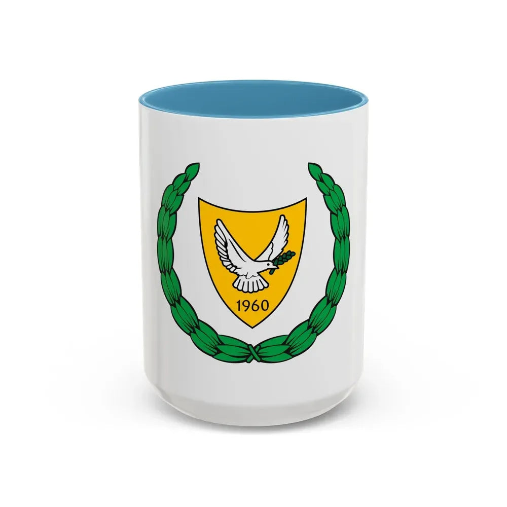 Coat of arms of Cyprus 2 - Accent Coffee Mug 15oz Light Blue - Go Mug Yourself