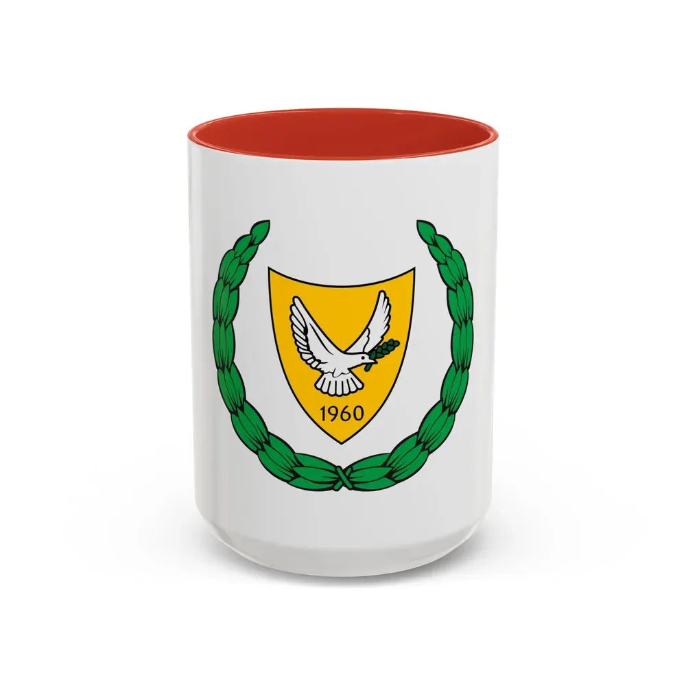 Coat of arms of Cyprus 2 - Accent Coffee Mug 15oz Red - Go Mug Yourself