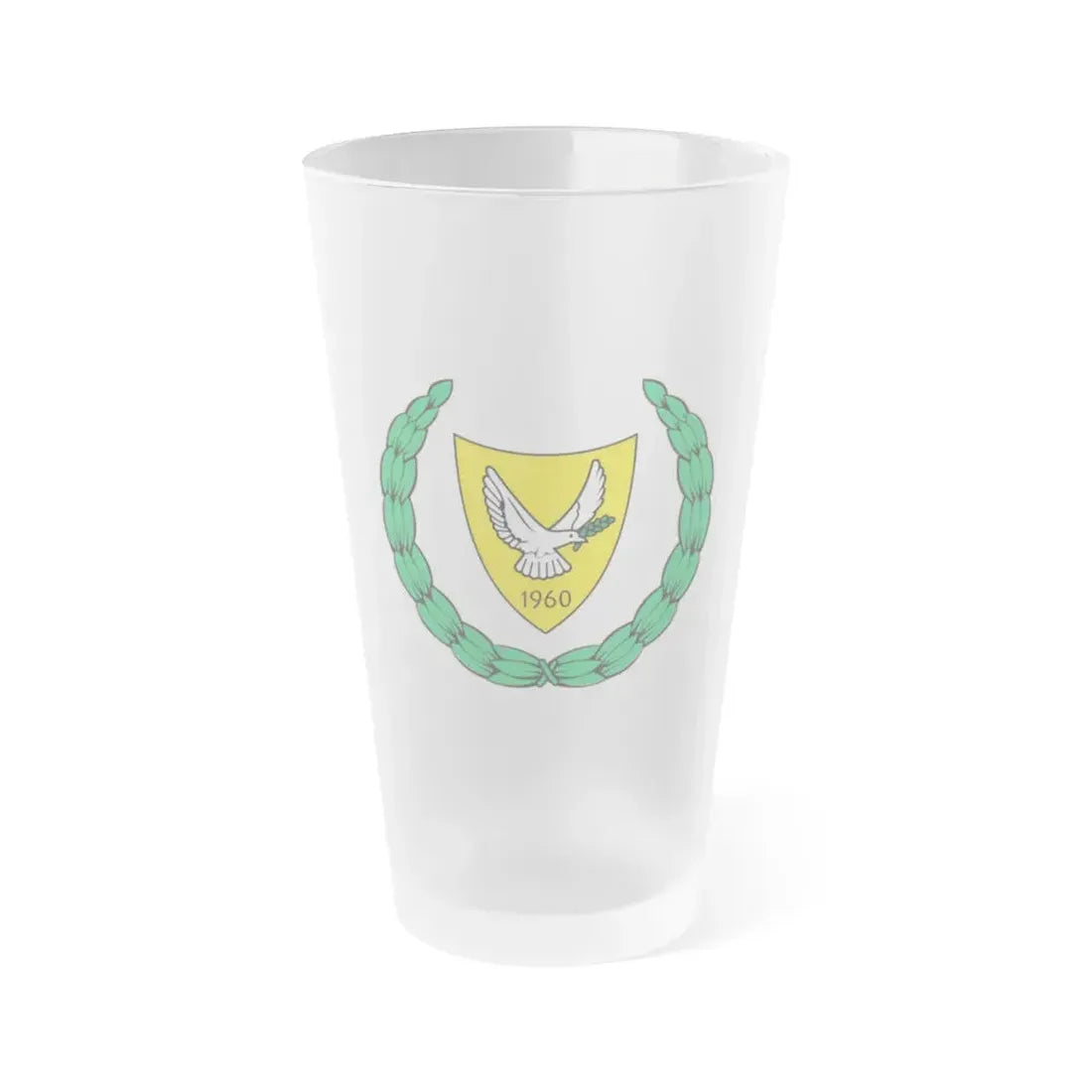 Coat of arms of Cyprus 2 - Frosted Pint Glass 16oz Default Title - Go Mug Yourself