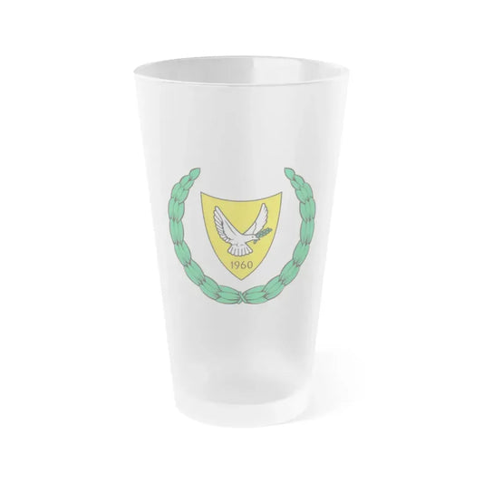Coat of arms of Cyprus 2 - Frosted Pint Glass 16oz Default Title - Go Mug Yourself
