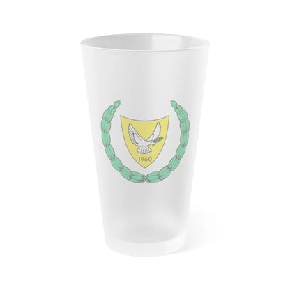 Coat of arms of Cyprus 2 - Frosted Pint Glass 16oz-Go Mug Yourself