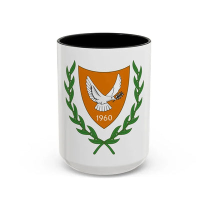 Coat of arms of Cyprus (2006) - Accent Coffee Mug 15oz Black - Go Mug Yourself