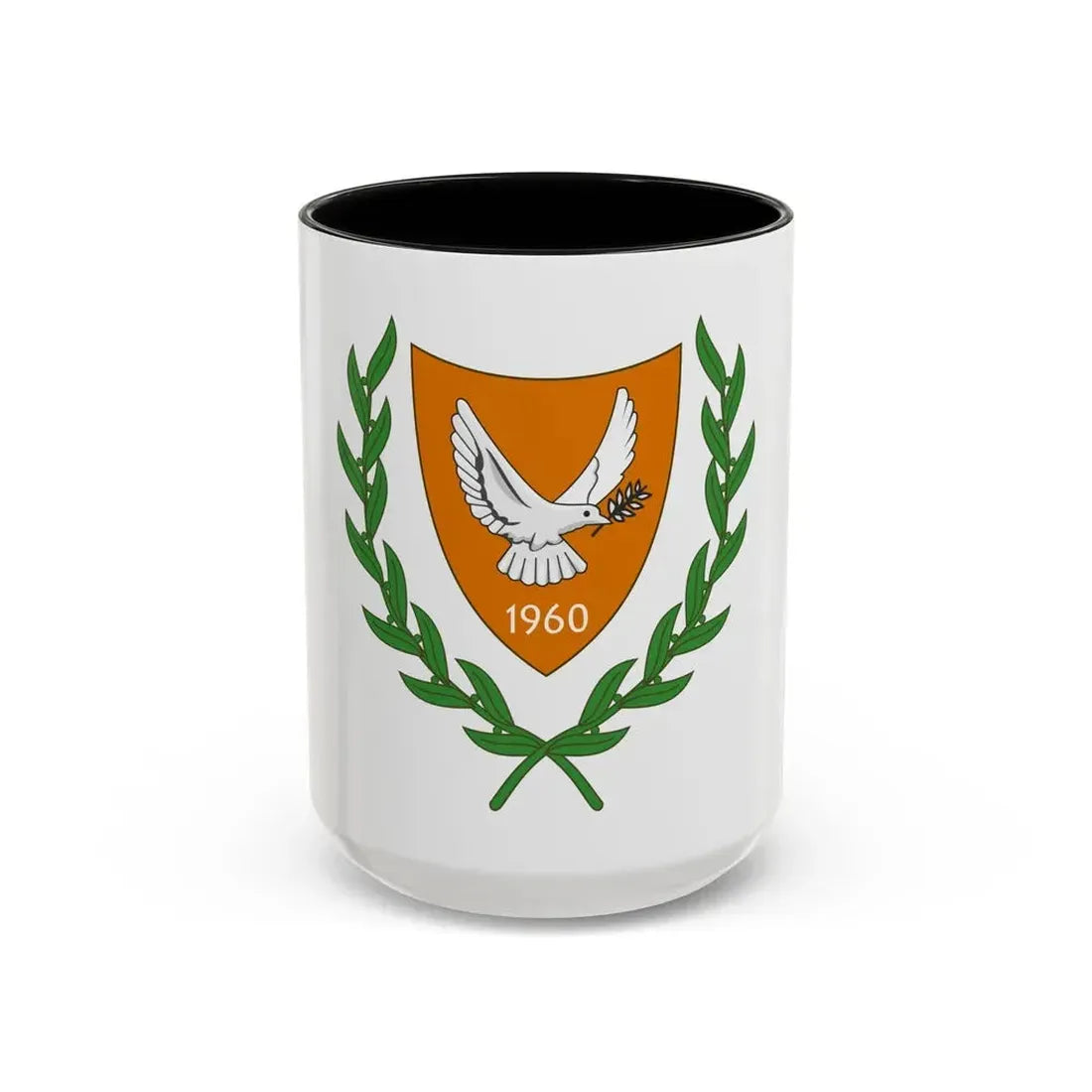 Coat of arms of Cyprus (2006) - Accent Coffee Mug 15oz Black - Go Mug Yourself