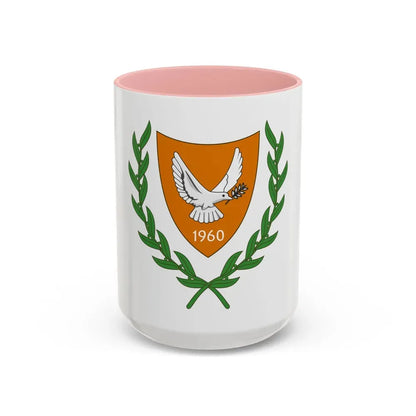 Coat of arms of Cyprus (2006) - Accent Coffee Mug 15oz Pink - Go Mug Yourself