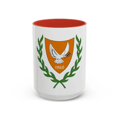 Coat of arms of Cyprus (2006) - Accent Coffee Mug 15oz Red - Go Mug Yourself
