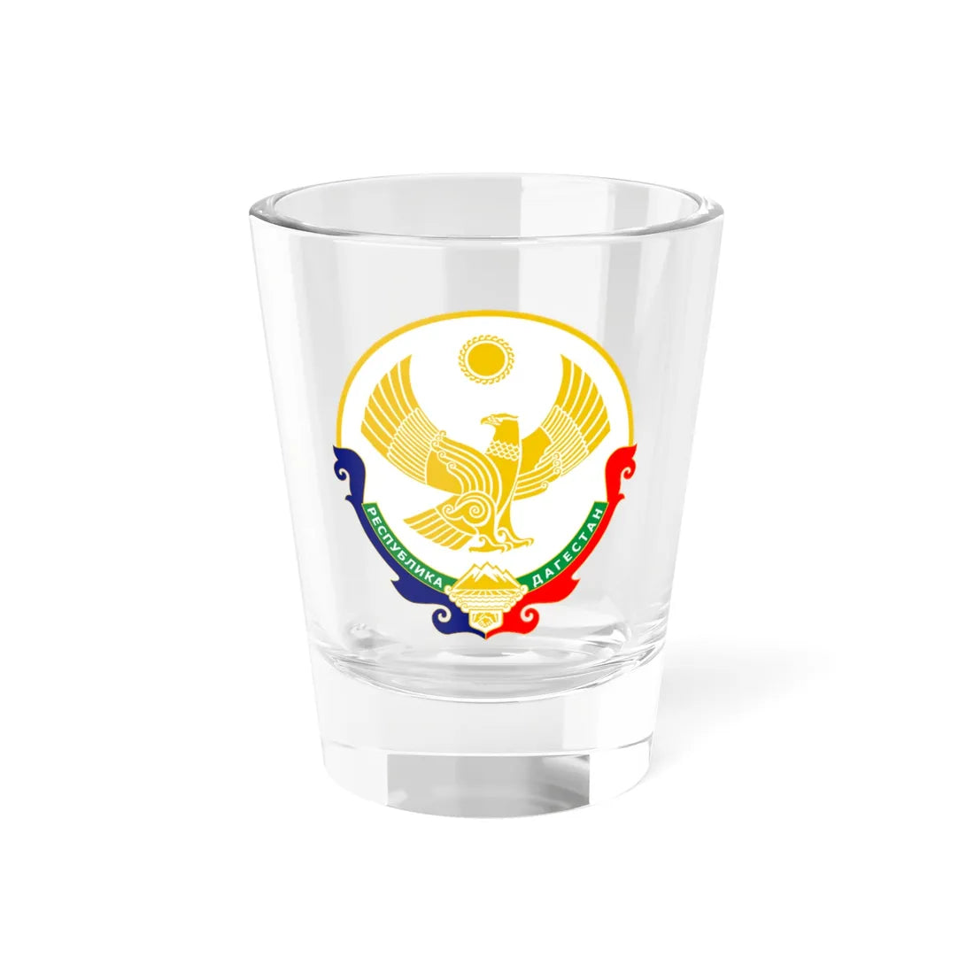 Coat of Arms of Dagestan-light (Russia) (Coat of Arms) Shot Glass 1.5oz 1.5oz - Go Mug Yourself